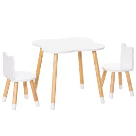Qaba Versatile Kids Wooden Table & Chair Set, Sleek Grey, Lightweight Activity Center Perfect for Arts, Meals & Homework, Age 3+