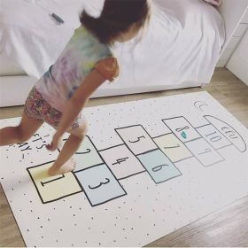 Kids Hopscotch Floor Rug Mat 63x31in Big Space Kids Play Mats Non-Slip Silicone Back Mat Wear-Resistant Kid Hopscotch Rugs Suitable For Children'