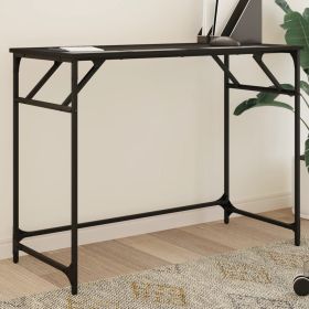 Desk Black 39.4"x17.7"x29.9" Engineered Wood and Powder-coated Steel