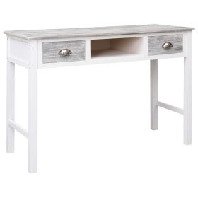 Writing Desk Gray 43.3"x17.7"x29.9" Wood (Color: Grey)