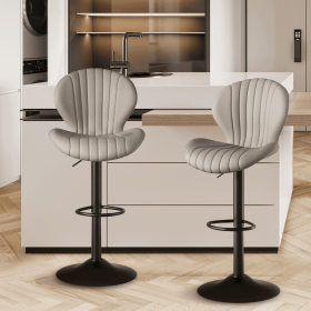 The dining chair is made of comfortable and soft material (Color: Light grey)